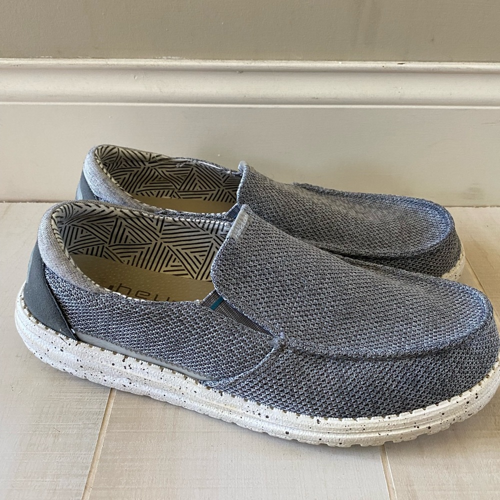 Hey Dude Mens Thad Sox Slip-On Casual Shoes - Sharkskin - Size 10